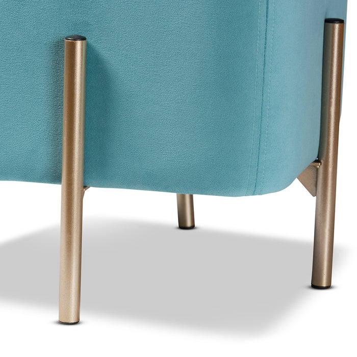 Aleron Storage Ottoman/Light Blue