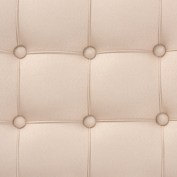 Hedia Upholstered Ottoman/Beige