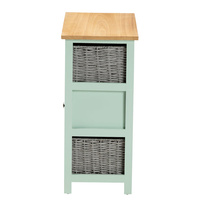 Valtina 3 Drawer Storage With Baskets/Mint Green