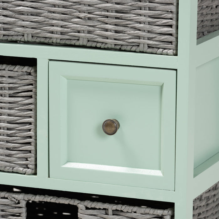 Valtina 3 Drawer Storage With Baskets/Mint Green