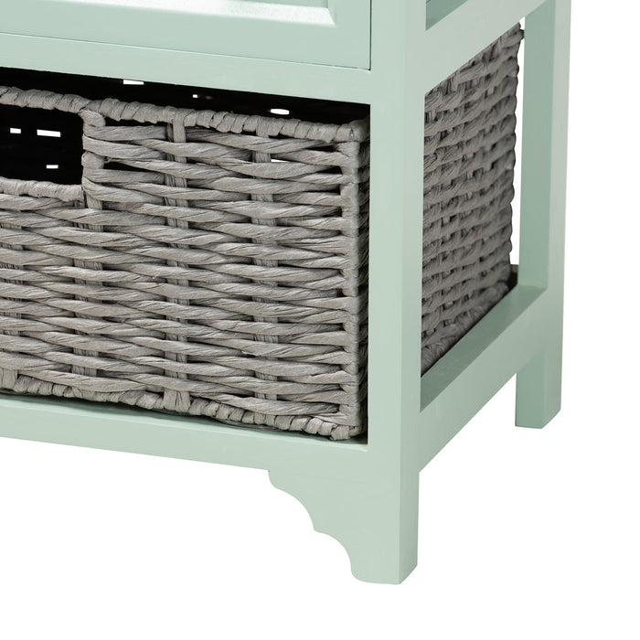 Valtina 3 Drawer Storage With Baskets/Mint Green