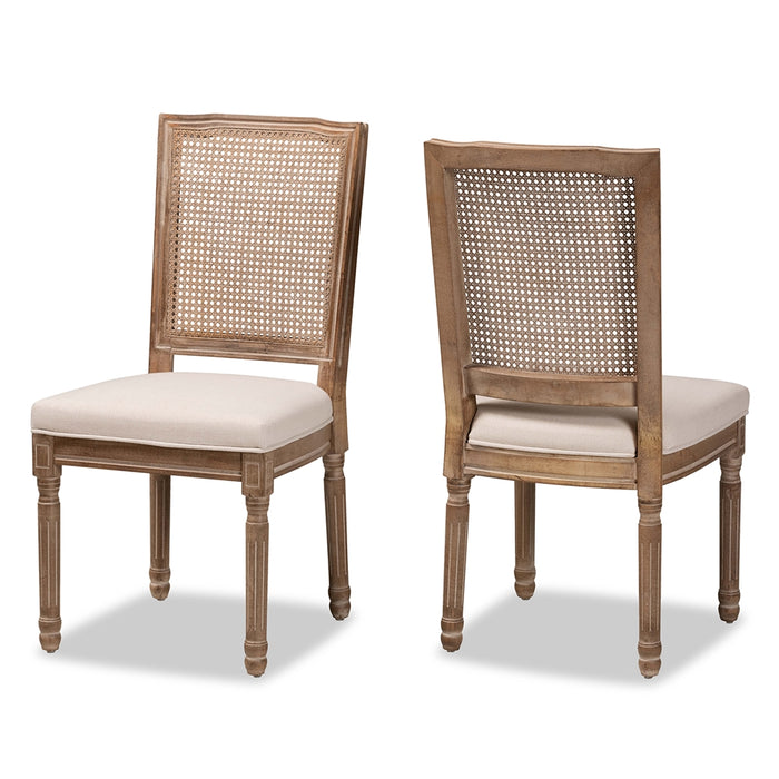 Loauane Dining Chair Set With Rattan