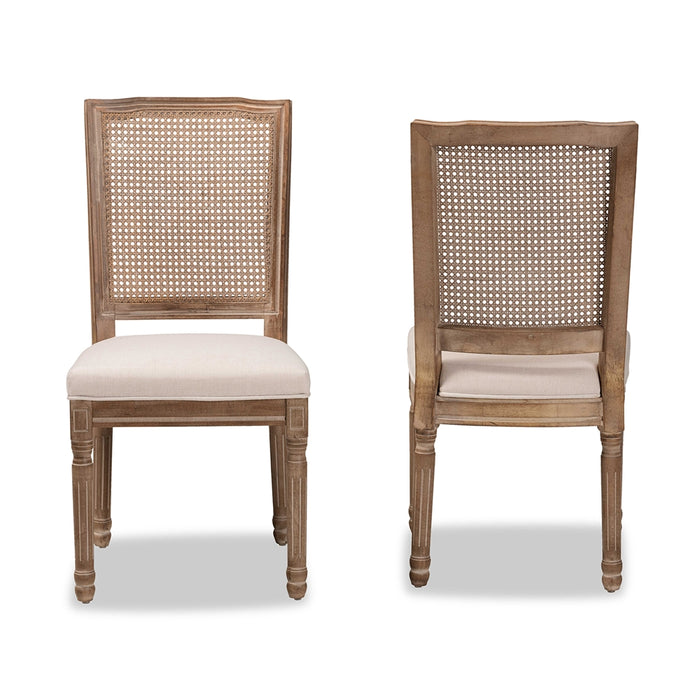 Loauane Dining Chair Set With Rattan