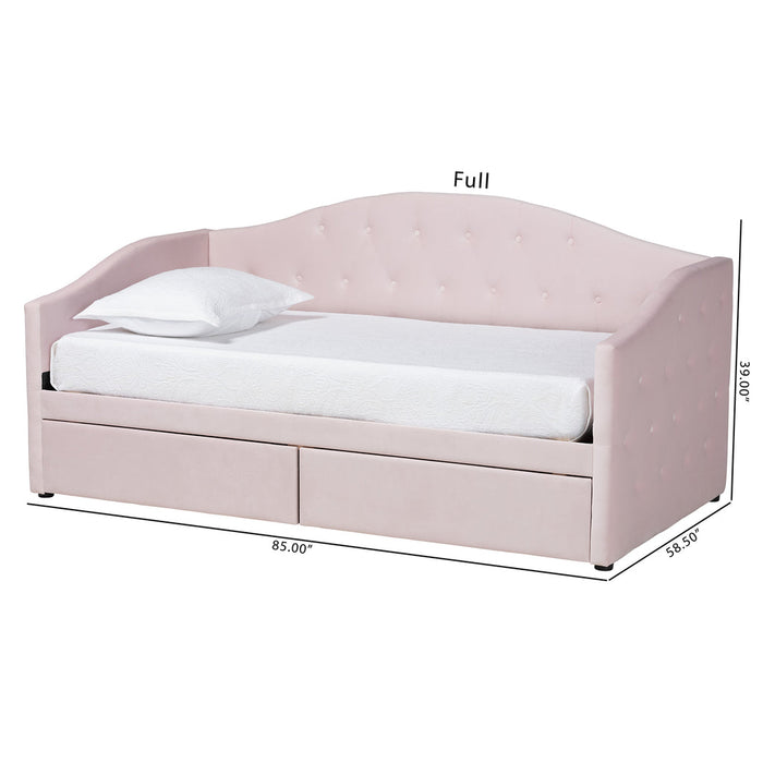 Mansi Full Size 2 Drawer Daybed/Light Pink