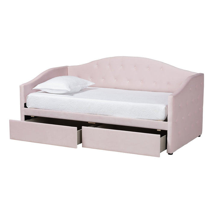 Mansi Full Size 2 Drawer Daybed/Light Pink