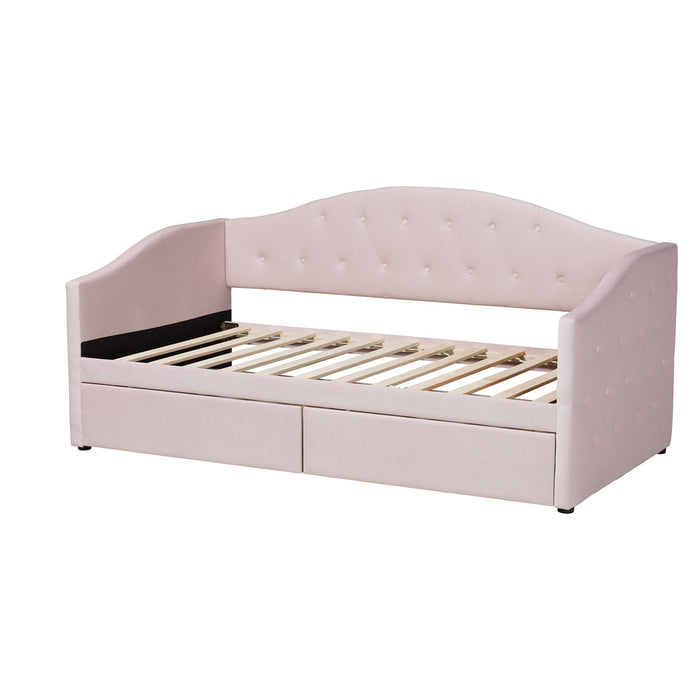 Mansi Full Size 2 Drawer Daybed/Light Pink