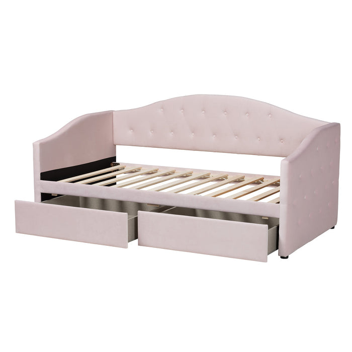 Mansi Full Size 2 Drawer Daybed/Light Pink