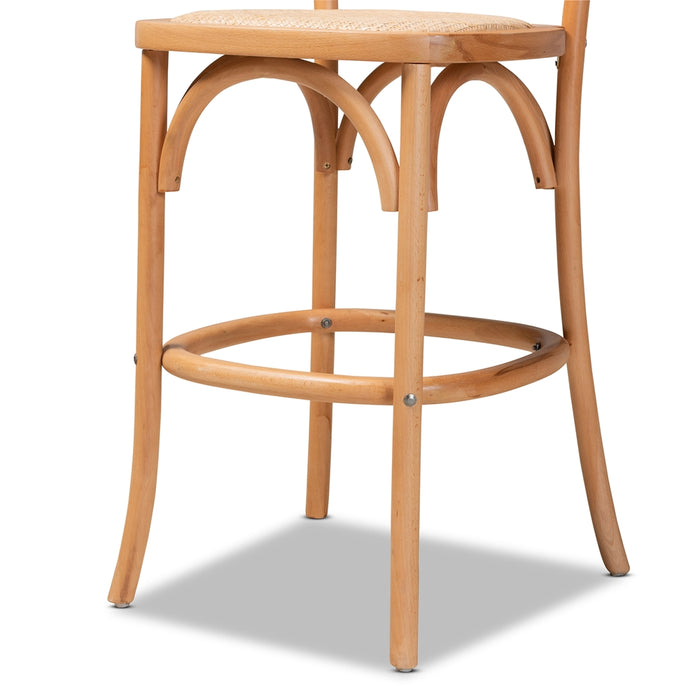 Vance Woven Rattan Counter Stool