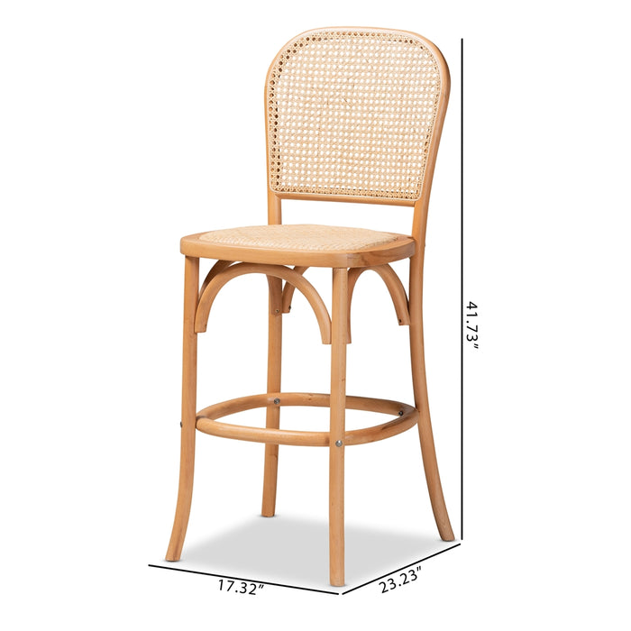 Vance Woven Rattan Counter Stool
