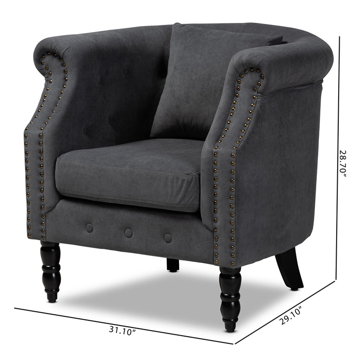 Renessa Upholstered Armchair/Velvet Grey