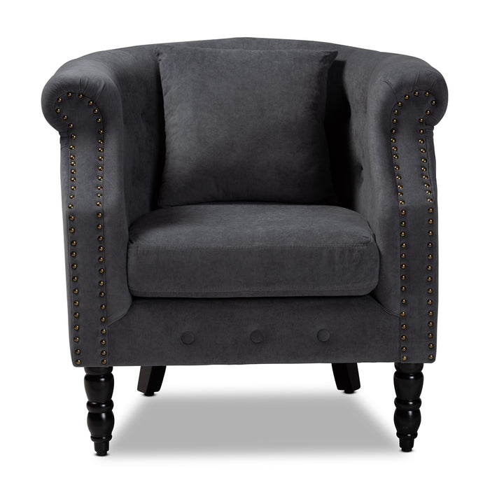 Renessa Upholstered Armchair/Velvet Grey