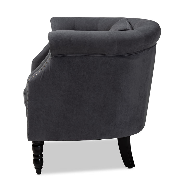 Renessa Upholstered Armchair/Velvet Grey