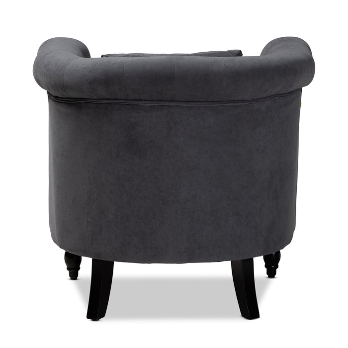 Renessa Upholstered Armchair/Velvet Grey