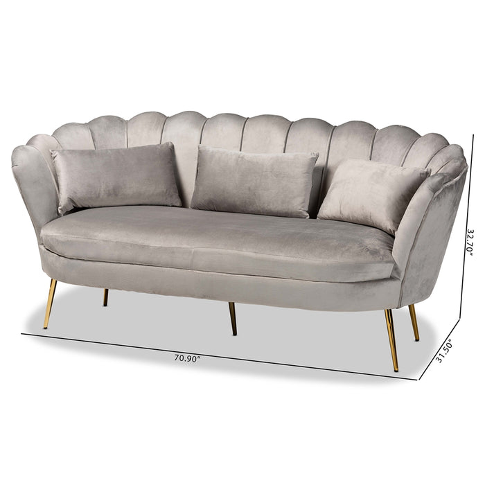Genia Upholstered Sofa/Light Grey