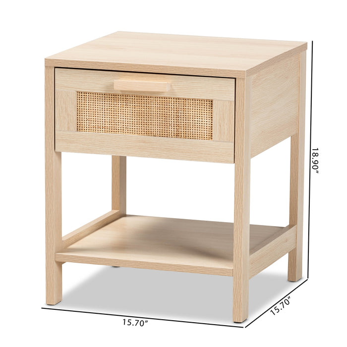 Sebille 1 Drawer End Table/ Natural Rattan