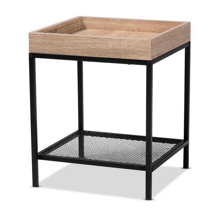 Overton Industrial Wood End Table