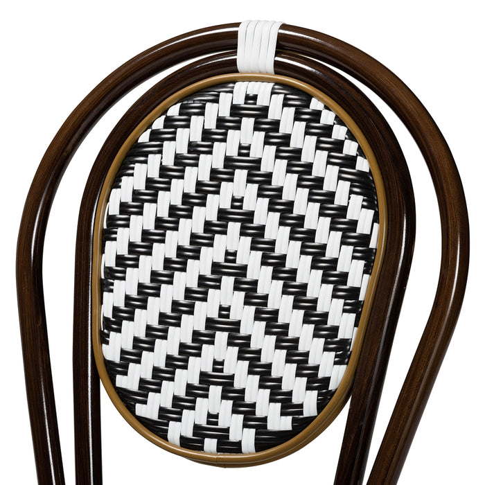 Alaire French 2 Piece Outdoor Dining Chair/Black/White