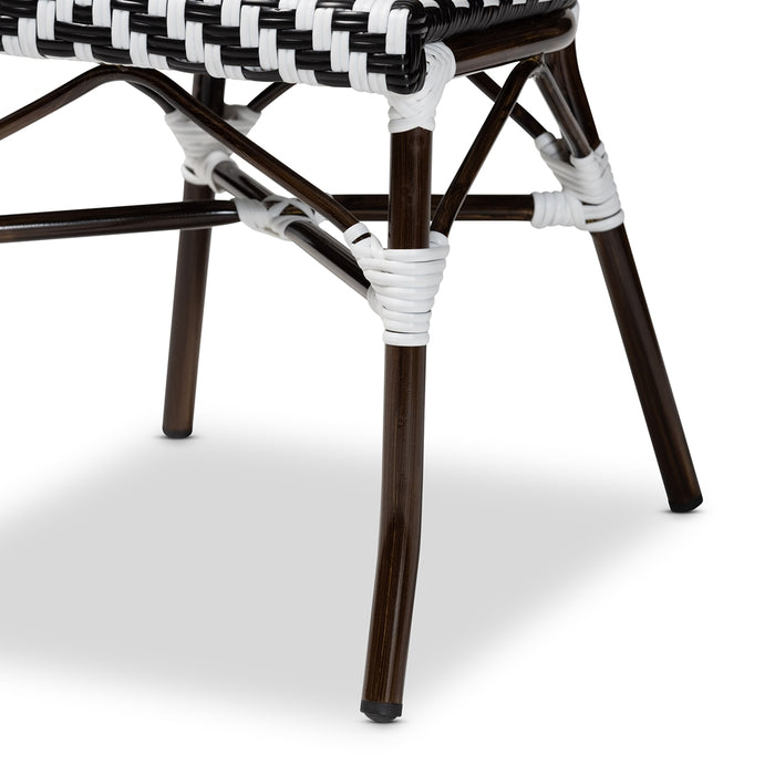 Alaire French 2 Piece Outdoor Dining Chair/Black/White