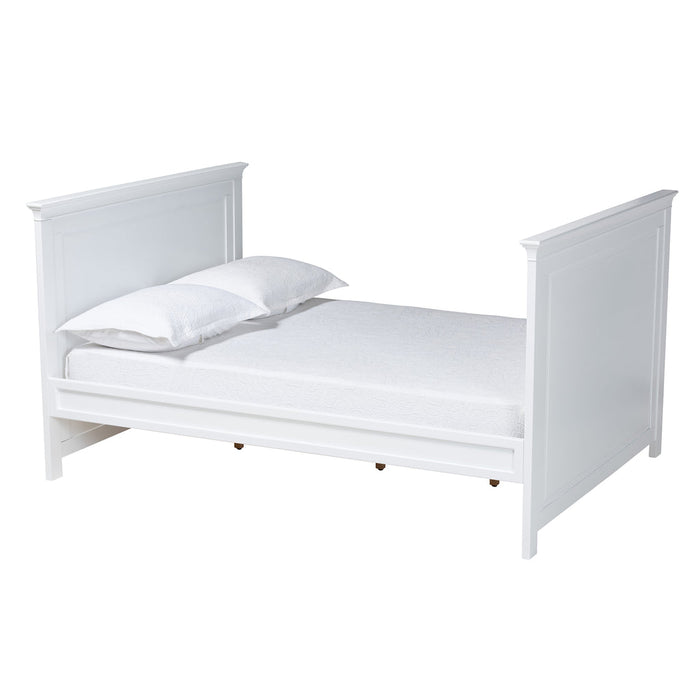CERI WHITE FINISHED WOOD FULL SIZE DAYBED