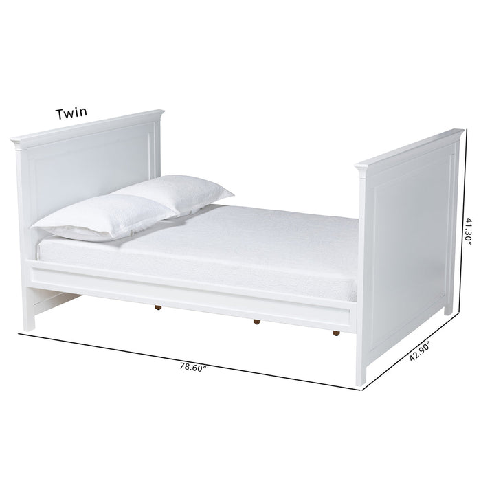 CERI  WHITE FINISHED WOOD TWIN SIZE DAYBED