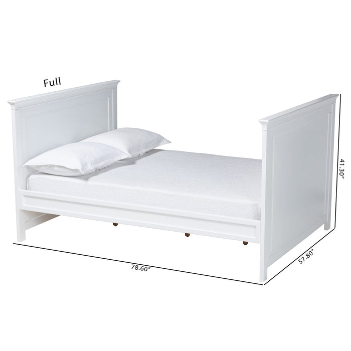 CERI WHITE FINISHED WOOD FULL SIZE DAYBED