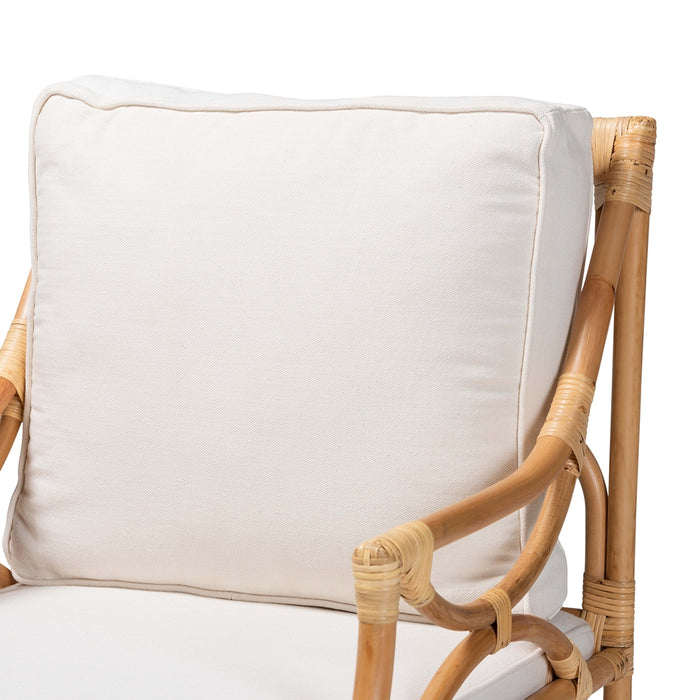 Brandon Bohemian Upholstered Rattan Armchair