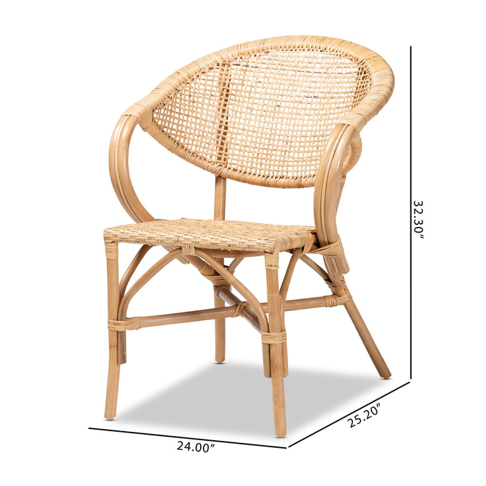 Varick Rattan 2 Piece Dining Chair Set