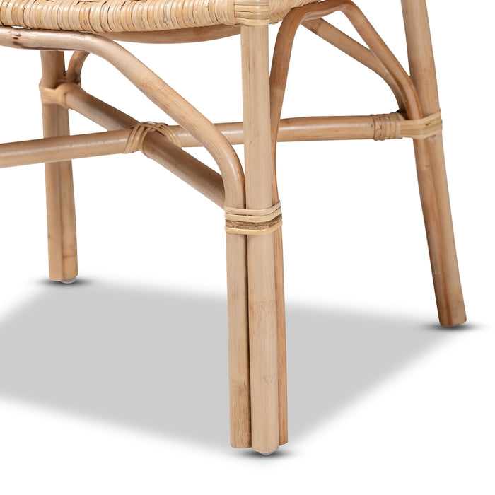 Damani Bohemian Rattan 2 Piece Dining Chair Set