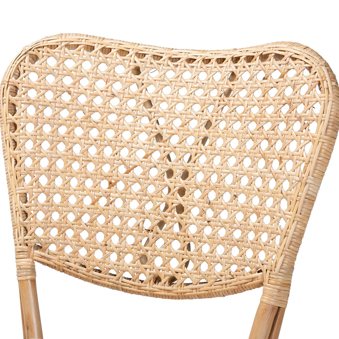 Nadira Bohemian Rattan 2 Piece Dining Chair Set