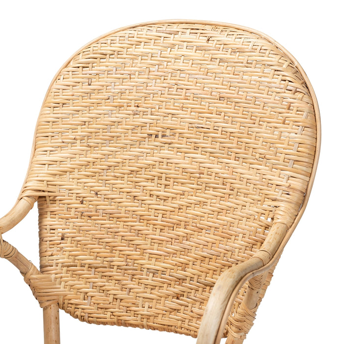 Genna Bohemian Rattan 2 Piece Dining Chair Set