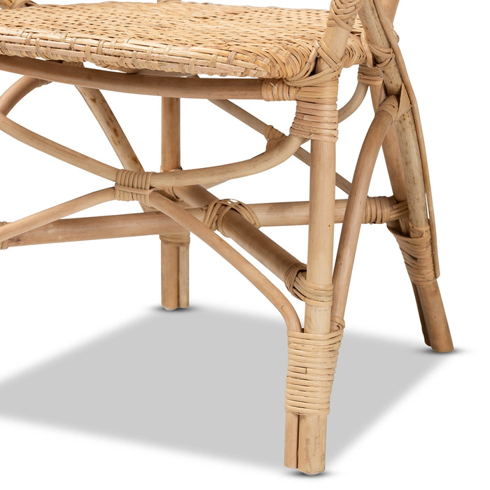 Genna Bohemian Rattan 2 Piece Dining Chair Set