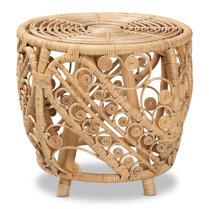 Saranna Bohemian Rattan End Table