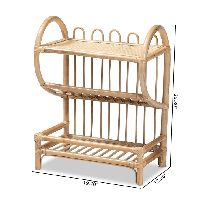 Liora Bohemian Rattan 2 Tier Display Shelf