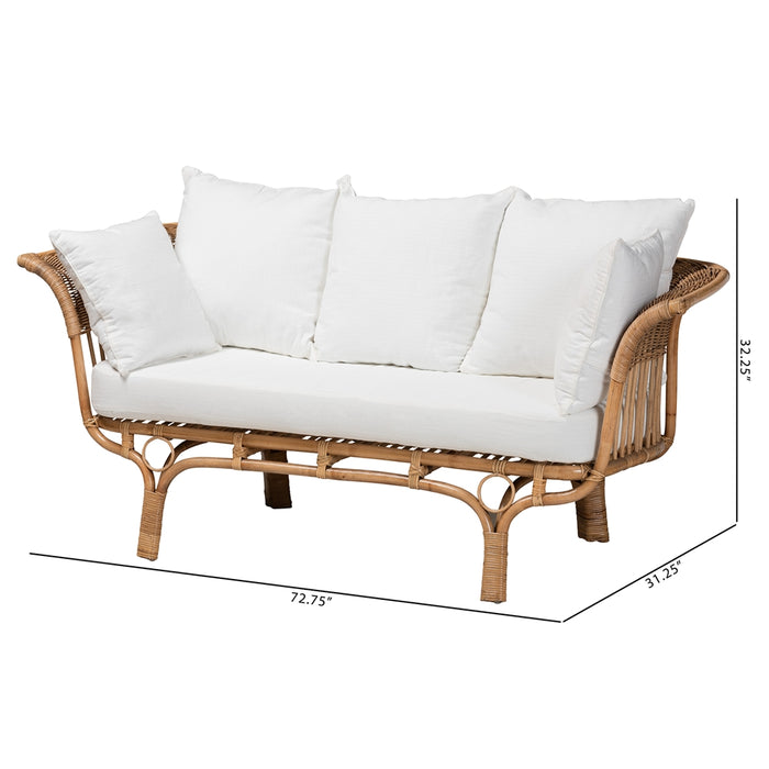 Edana Bohemian Rattan Sofa With Cushion