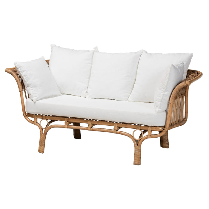 Edana Bohemian Rattan Sofa With Cushion