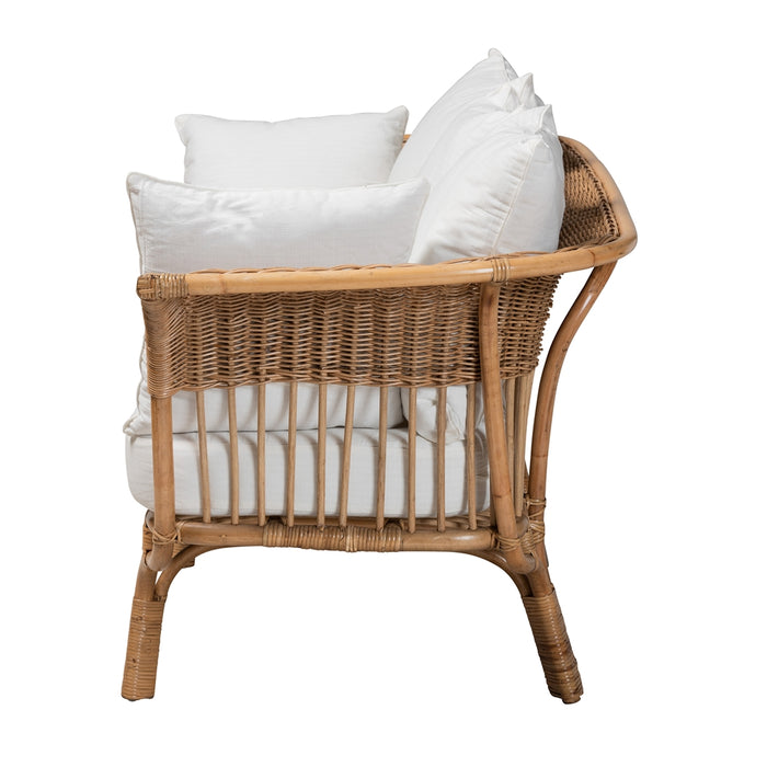 Edana Bohemian Rattan Sofa With Cushion