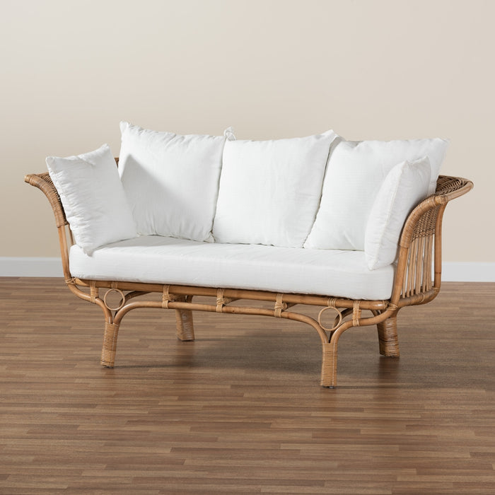 Edana Bohemian Rattan Sofa With Cushion