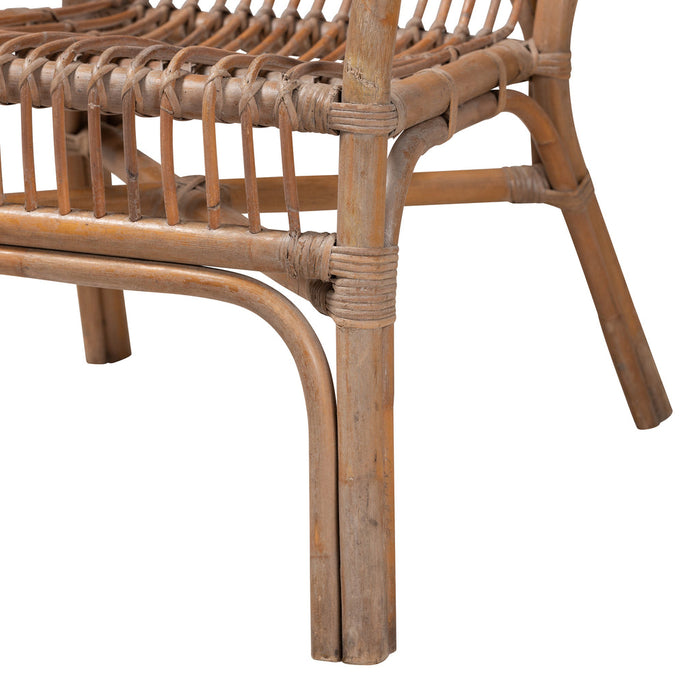 Lamaria Rattan 2 Piece Chair And Footstool Set
