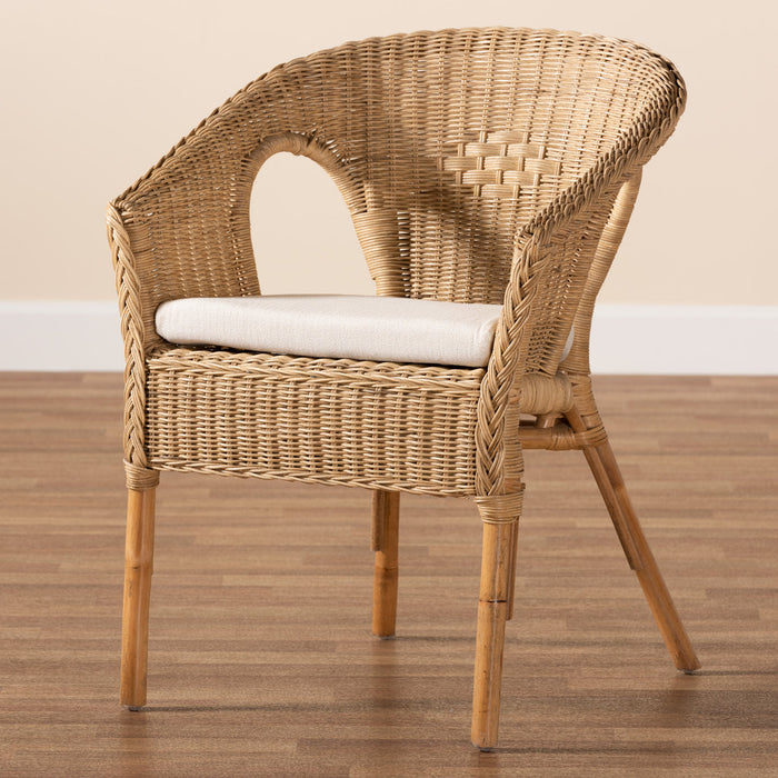 Abbey Bohemian Rattan Dining Chair/ Natural Brown
