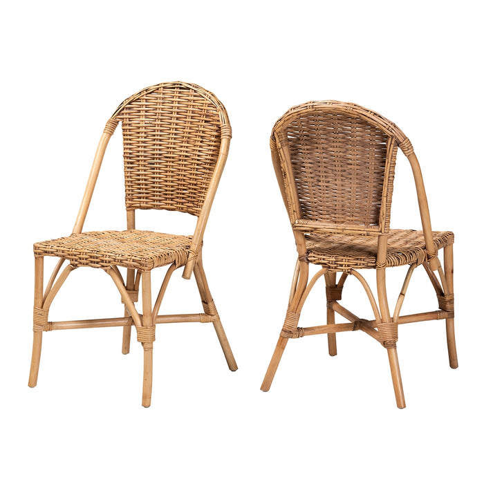 Neola Bohemian Ratttan Dining Chair Set of 2