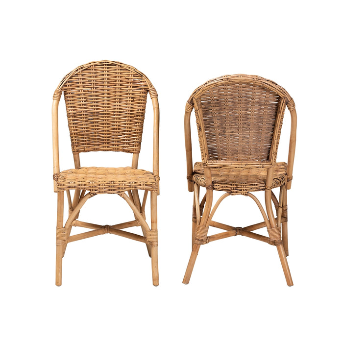 Neola Bohemian Ratttan Dining Chair Set of 2