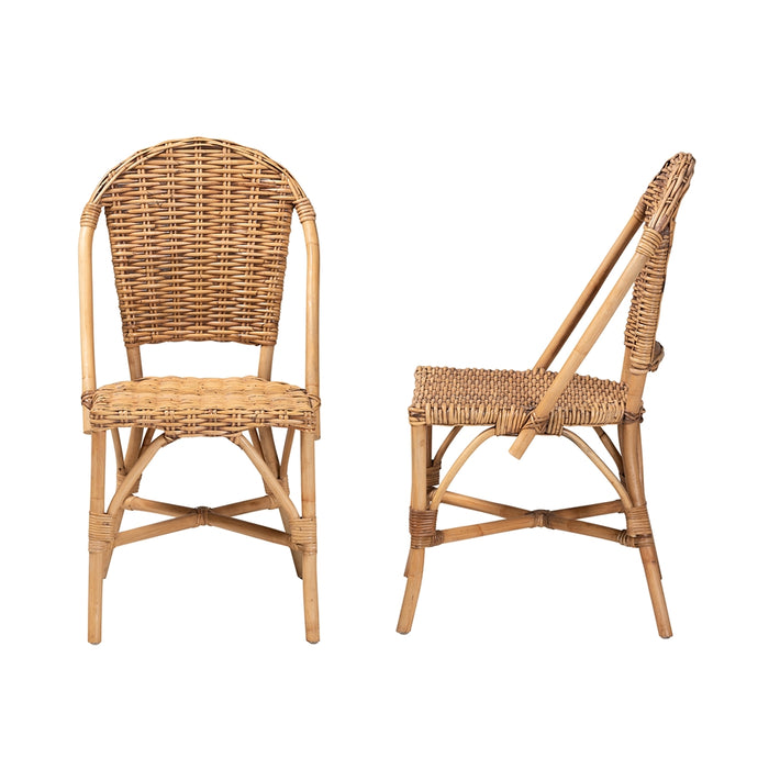 Neola Bohemian Ratttan Dining Chair Set of 2