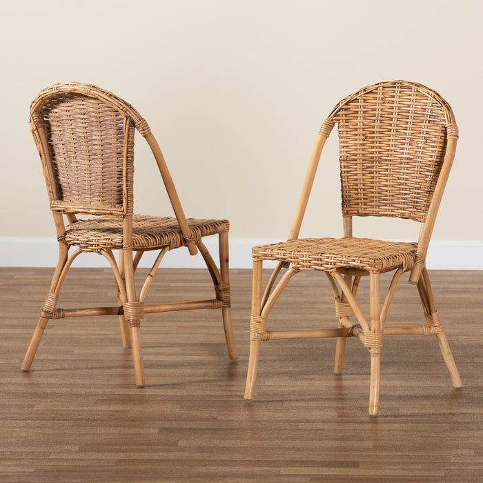 Neola Bohemian Ratttan Dining Chair Set of 2