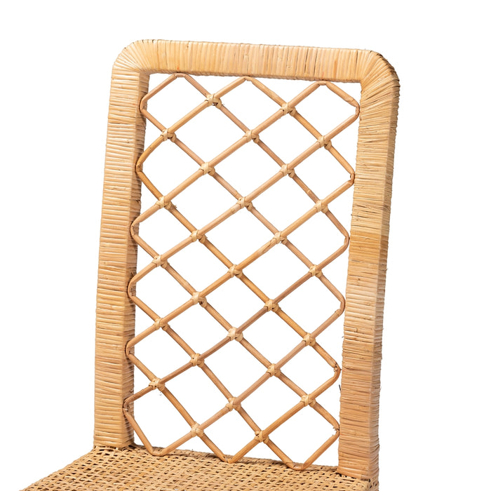 Moscow Bohemian Rattan 2 Piece Dining Chair Set