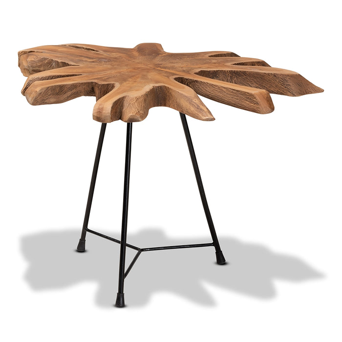 Merci End Table With Teak Tree Trunk Tabletop