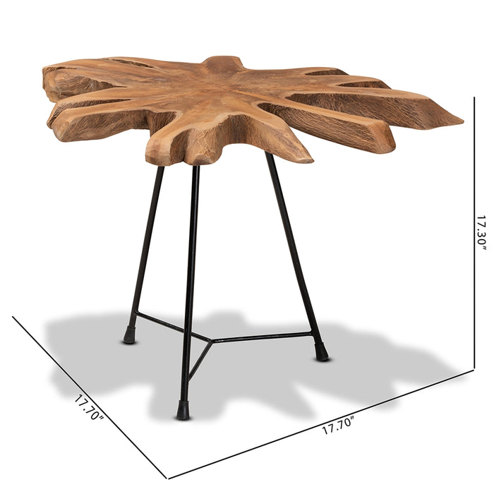 Merci End Table With Teak Tree Trunk Tabletop