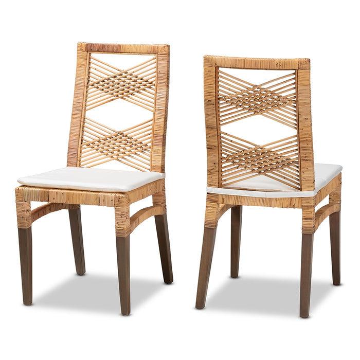 Poltak Bohemian Rattan 2 Piece Dining Set