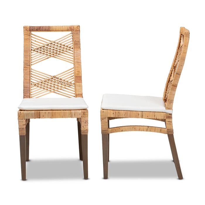 Poltak Bohemian Rattan 2 Piece Dining Set