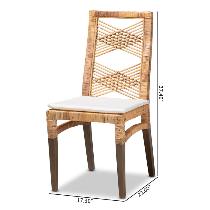 Poltak Bohemian Rattan 2 Piece Dining Set