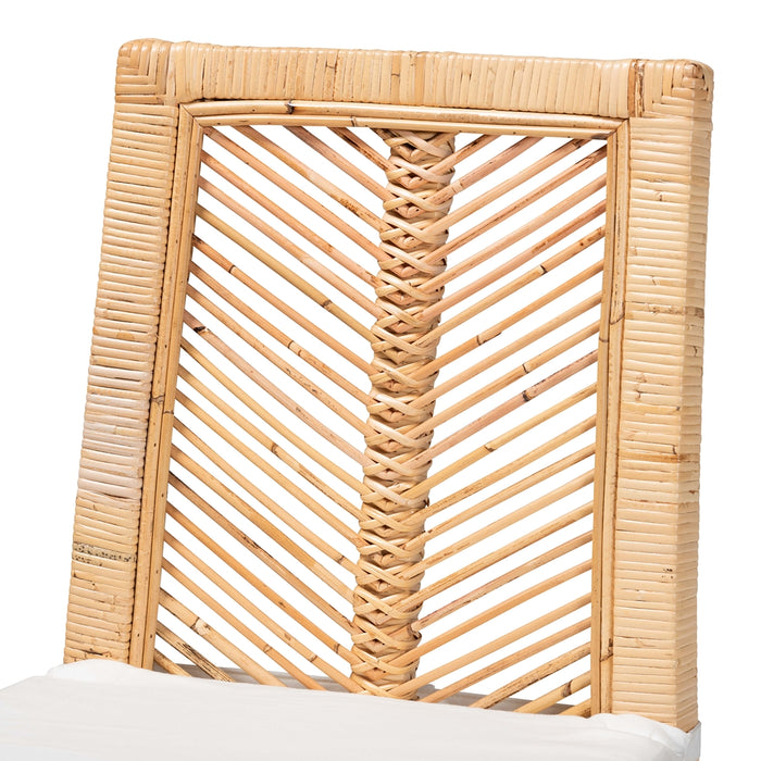 Suci Bohemian Rattan 2 Piece Dining Chair Set